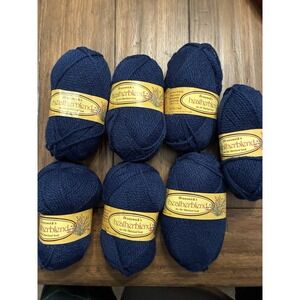 Vintage Brunswick Heatherblend 7 Skeins, 50g (1.75oz) balls Yarn  Navy Blue 2513